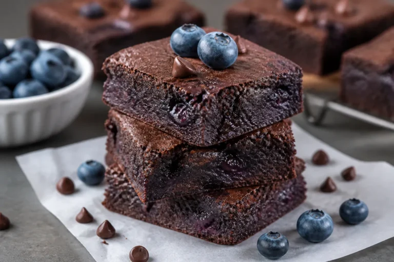 Low Carb Blueberry Protein Brownies – Rich, Fudgy, and Berry-Packed