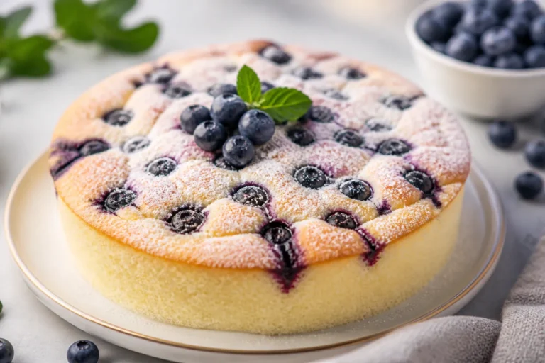 Low Carb Blueberry Cloud Cake – Light, Fluffy, and Fresh