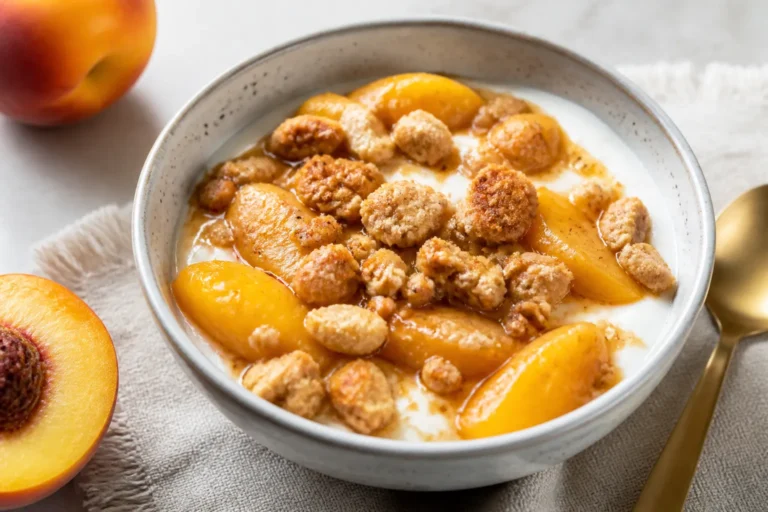 High Protein Peach Cobbler Yogurt Bowl – A Cozy, Nutritious Breakfast