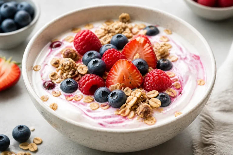 High Protein Vanilla Berry Yogurt Bowl – Simple, Satisfying, and Ready in Minutes