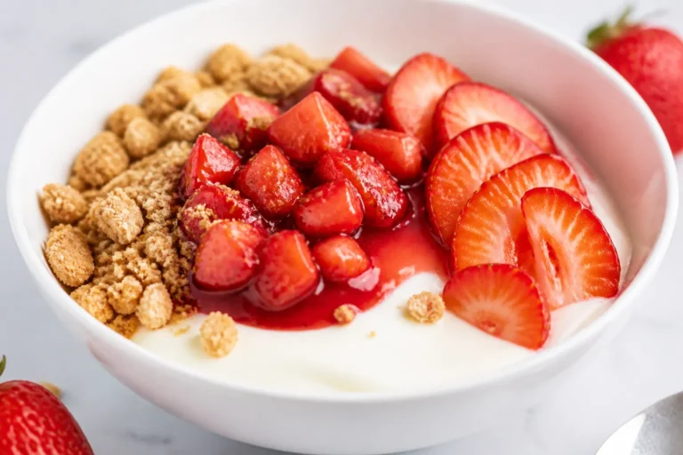 Greek Yogurt Strawberry Cheesecake Bowl – A Creamy, Fresh, High-Protein Treat